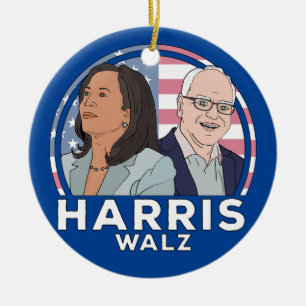 Harris Walz Keramik Ornament