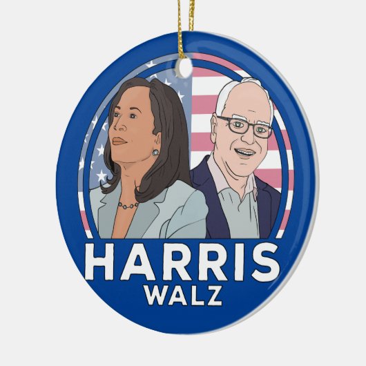 Harris Walz Keramik Ornament (Links)