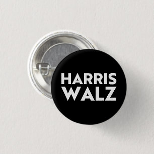 Harris Walz Moderne fett gedruckte Typografie weiß Button