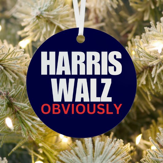 Harris Walz OBVIOUSLY | Harris Walz 2024 offensich Ornament Aus Metall (InSitu)