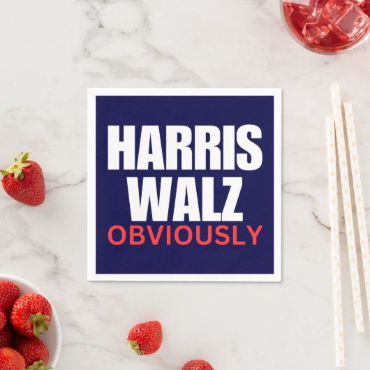 Harris Walz OBVIOUSLY | Harris Walz 2024 offensich Serviette (Beispiel)