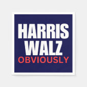 Harris Walz OBVIOUSLY | Harris Walz 2024 offensich Serviette (Vorderseite)