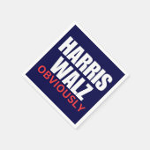 Harris Walz OBVIOUSLY | Harris Walz 2024 offensich Serviette (Ecke)