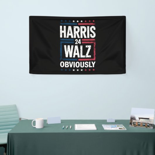 Harris Walz, offensichtlich Harris Waltz 2024 Wahl Banner (Messeveranstaltung)