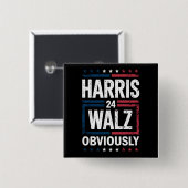 Harris Walz, offensichtlich Harris Waltz 2024 Wahl Button (Vorne & Hinten)
