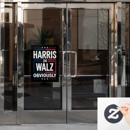 Harris Walz, offensichtlich Harris Waltz 2024 Wahl Fensteraufkleber (Büro Tür)