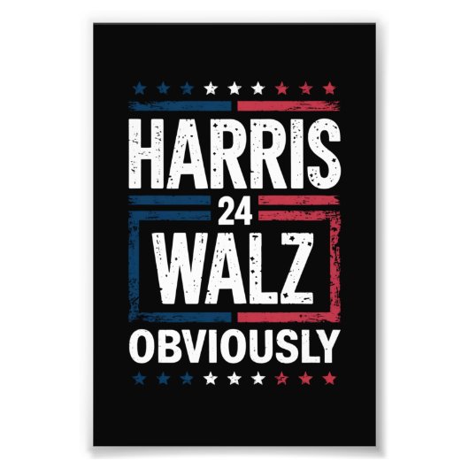 Harris Walz, offensichtlich Harris Waltz 2024 Wahl Fotodruck (Vorne)