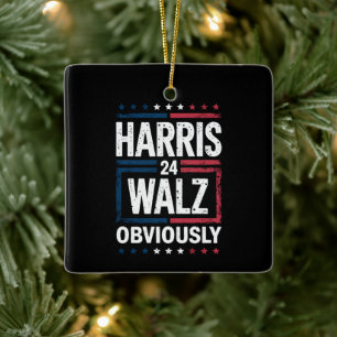 Harris Walz, offensichtlich Harris Waltz 2024 Wahl Keramikornament