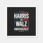 Harris Walz, offensichtlich Harris Waltz 2024 Wahl Serviette (Vorderseite)