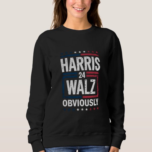 Harris Walz, offensichtlich Harris Waltz 2024 Wahl Sweatshirt (Vorderseite)