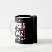 Harris Walz, offensichtlich Harris Waltz 2024 Wahl Zweifarbige Tasse (Vorderseite Links)