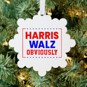 Harris Walz Offensichtlich Kamala Harris für Präsi Ornament Karte