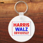 Harris Walz Offensichtlich Kamala Harris für Präsi Schlüsselanhänger (Rückseite)