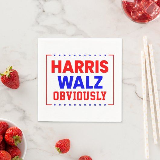 Harris Walz Offensichtlich Kamala Harris für Präsi Serviette (Beispiel)
