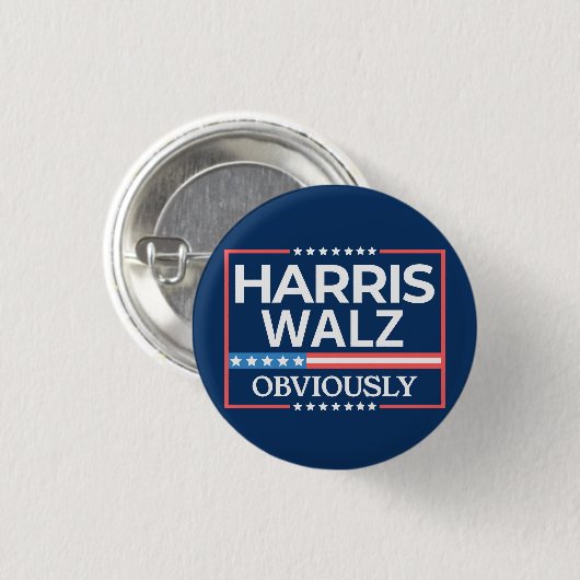 Harris Walz. Offensichtlich. Kamala Harris Tim Wal Button (Vorne & Hinten)