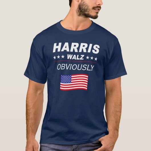 Harris Walz offensichtlich Wahl 2024 T-Shirt (Vorderseite)
