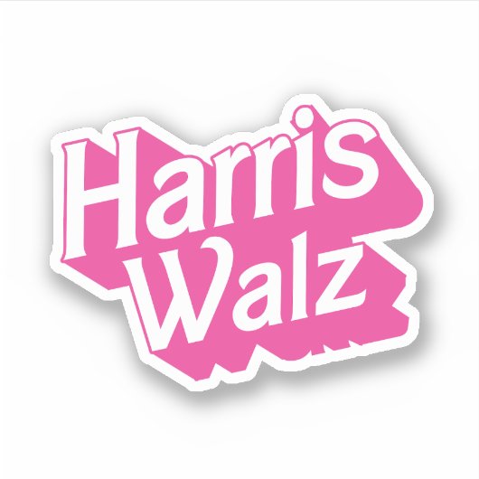 Harris Walz Pink Aufkleber (Vorderseite)