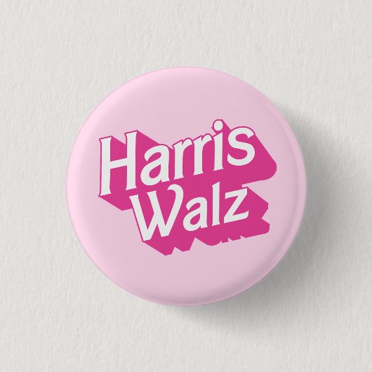 Harris Walz Pink Button (Vorderseite)