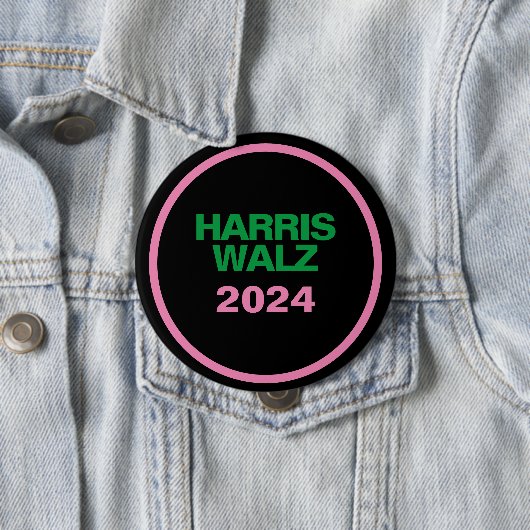 HARRIS WALZ Pink Green Black Large Round Button (Beispiel)