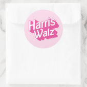 Harris Walz Pink Runder Aufkleber (Tasche)