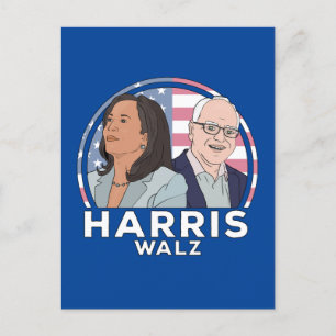 Harris Walz Postkarte