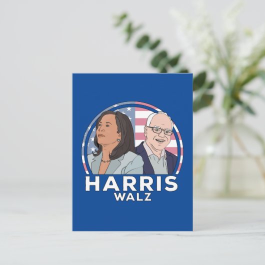 Harris Walz Postkarte (Stehend Vorderseite)