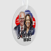 Harris Walz Präsidentschaftswahl 2024 Ornament (Vorderseite)