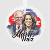 Harris Walz Präsidentschaftswahl 2024 Ornament (Rückseite)
