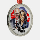 Harris Walz Präsidentschaftswahl 2024 Ornament Aus Metall (Rechts)