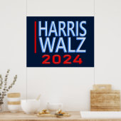 Harris Walz Präsidentschaftswahl 2024 Poster (Küche)