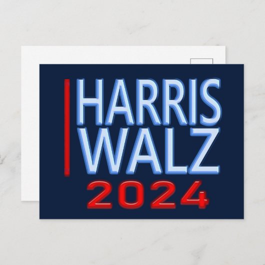 Harris Walz Präsidentschaftswahl 2024 Postkarte (Vorne/Hinten)