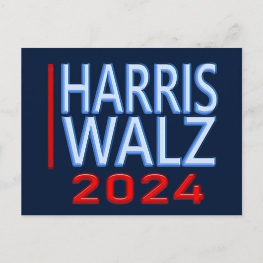 Harris Walz Präsidentschaftswahl 2024 Postkarte (Vorderseite)