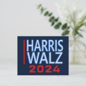 Harris Walz Präsidentschaftswahl 2024 Postkarte (Stehend Vorderseite)