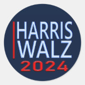 Harris Walz Präsidentschaftswahl 2024 Runder Aufkleber (Vorderseite)