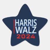 Harris Walz Präsidentschaftswahl 2024 Stern-Aufkleber (Vorderseite)
