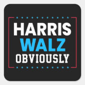 Harris Walz Quadratischer Aufkleber (Vorderseite)