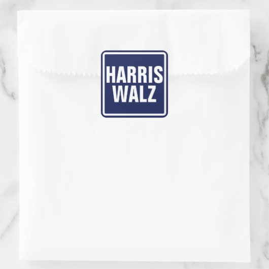 Harris-Walz Quadratischer Aufkleber (Tasche)