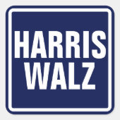 Harris-Walz Quadratischer Aufkleber (Vorderseite)