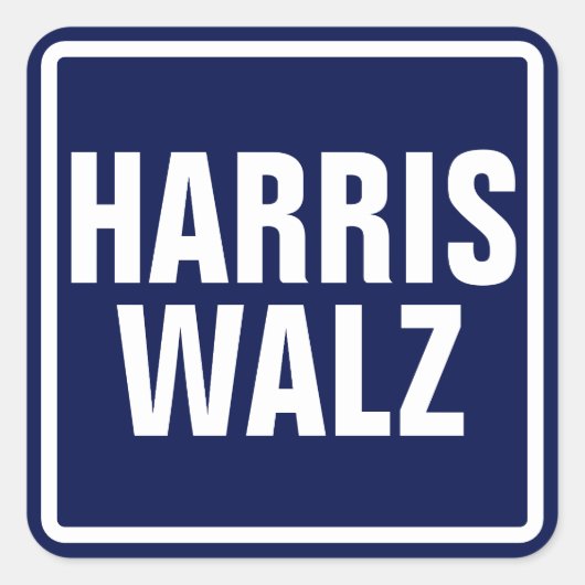 Harris-Walz Quadratischer Aufkleber (Vorderseite)