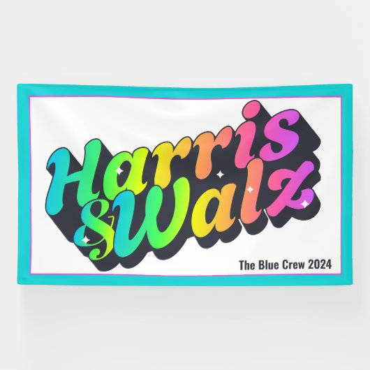 Harris & Walz Rainbow Banner (Horizontal)