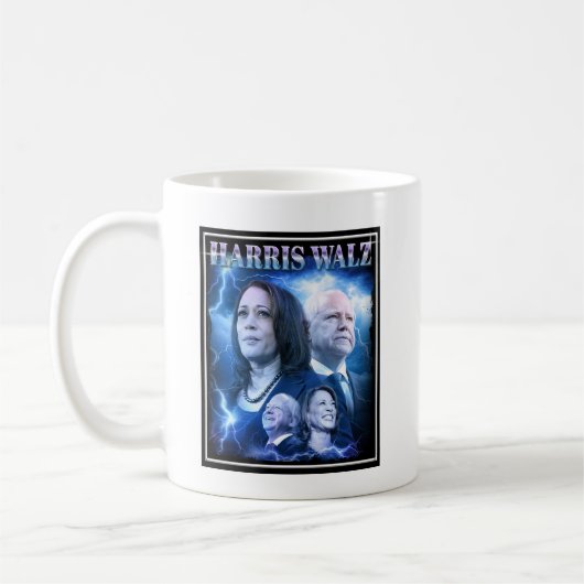 Harris Walz Retro 90er Stil Kaffeetasse (Links)