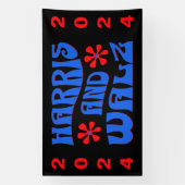 Harris & Walz Retro Blume Banner (Vertikal)