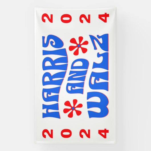 Harris & Walz Retro Blume Banner (Vertikal)