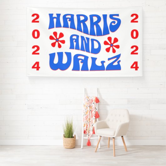 Harris & Walz Retro Blume Banner (Insitu)
