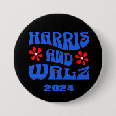 Harris & Walz Retro Blume Black Button (Vorderseite)
