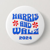 Harris & Walz Retro Blume Button (Vorderseite)