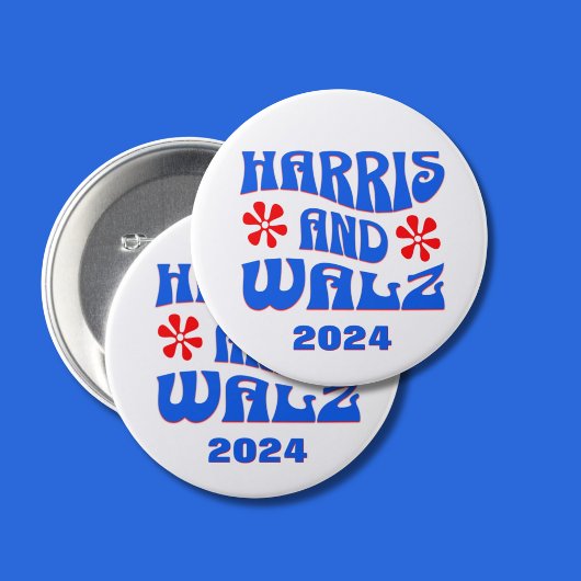 Harris & Walz Retro Blume Button