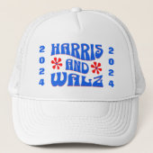 Harris & Walz Retro Blume Truckerkappe (Vorderseite)