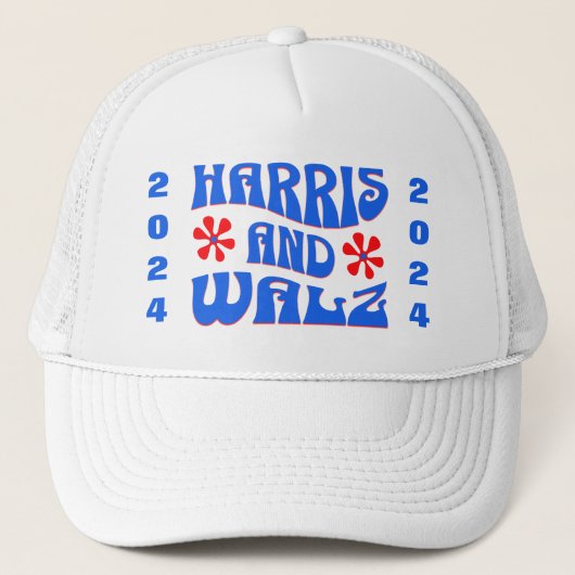 Harris & Walz Retro Blume Truckerkappe (Vorderseite)