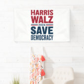 Harris Walz Rette Demokratie Banner (Insitu)